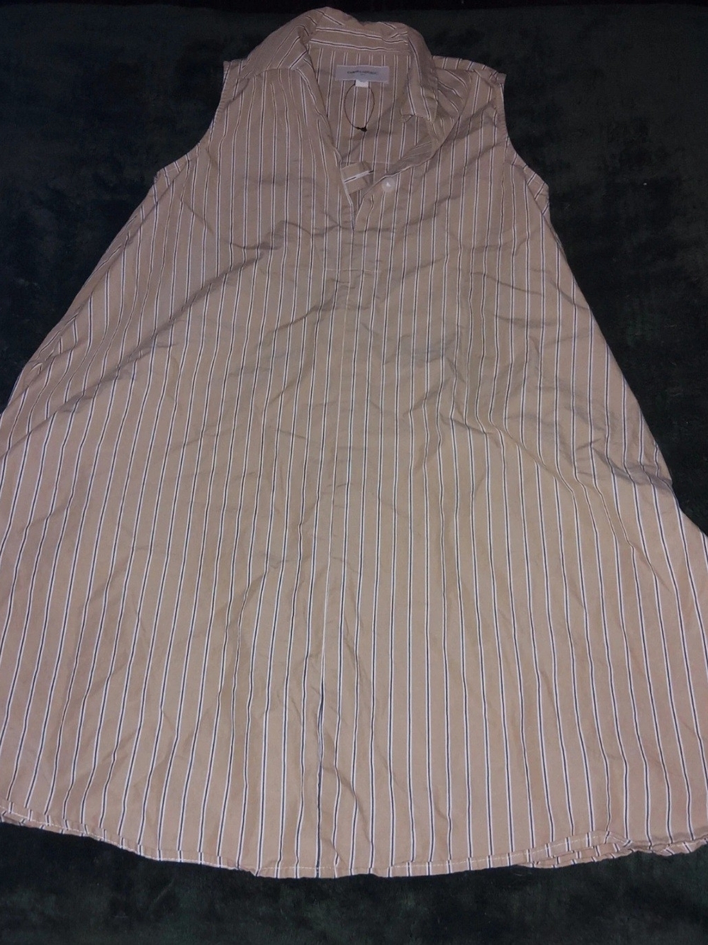 Banana Republic Sleeveless Dress Striped in Tan and White